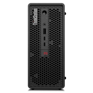 Lenovo ThinkStation P3 Ultra SFF Gen 2 workstation – vertically oriented, front view